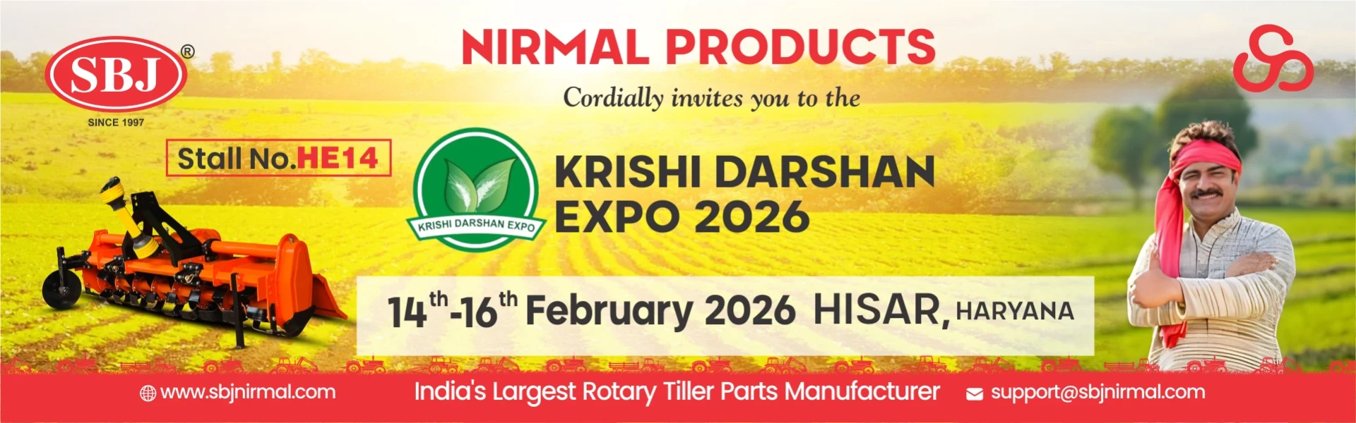 SBJ Nirmal Products – Krishi Darshan Expo 2026 Invitation